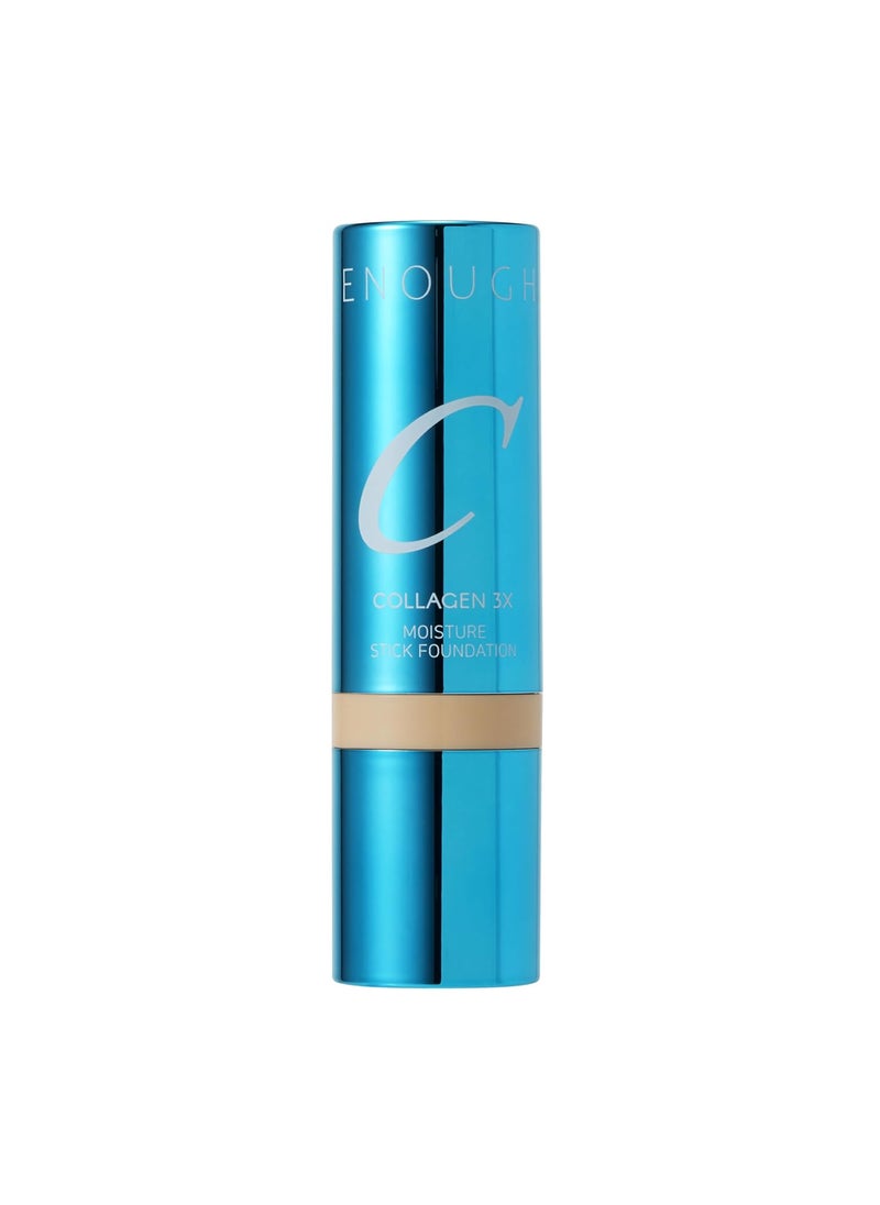 ENOUGH Collagen 3X Moisture Stick Foundation with Brush Full Coverage Tinted Sunscreen for Face LongLasting Korean Makeup Perfect inted oisturizer with SPF 50 13N Light Beige 049 oz  14g