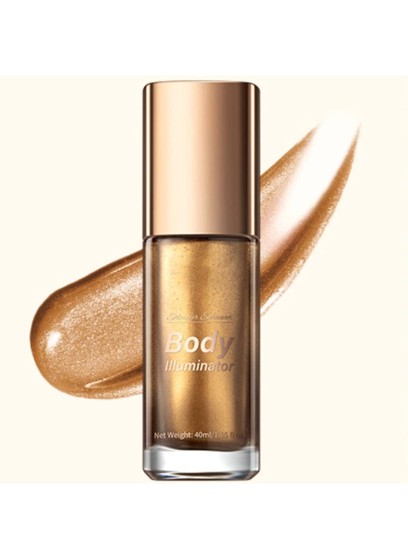 Moisturizing Body Luminizers 5 Colors Smooth and Shimmer Body Oil Long Lasting Liquid Body Highlighter for Face  Body  Leg 40ml 04 Glistening Bronze