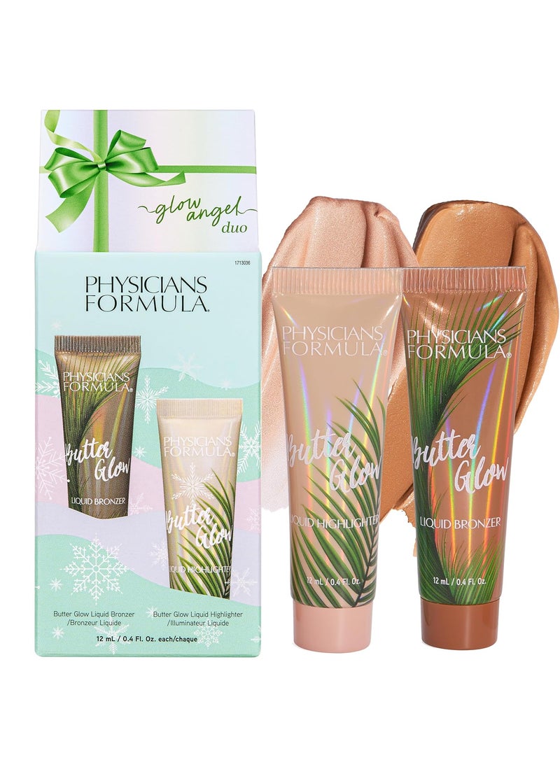 Physicians Formula Glow Angel Duo  Butter Glow Liquid Bronzer  Highlighter with Murumuru Butter Hydrating  Illuminating Holiday Gift Set Cruelty Free  Vegan