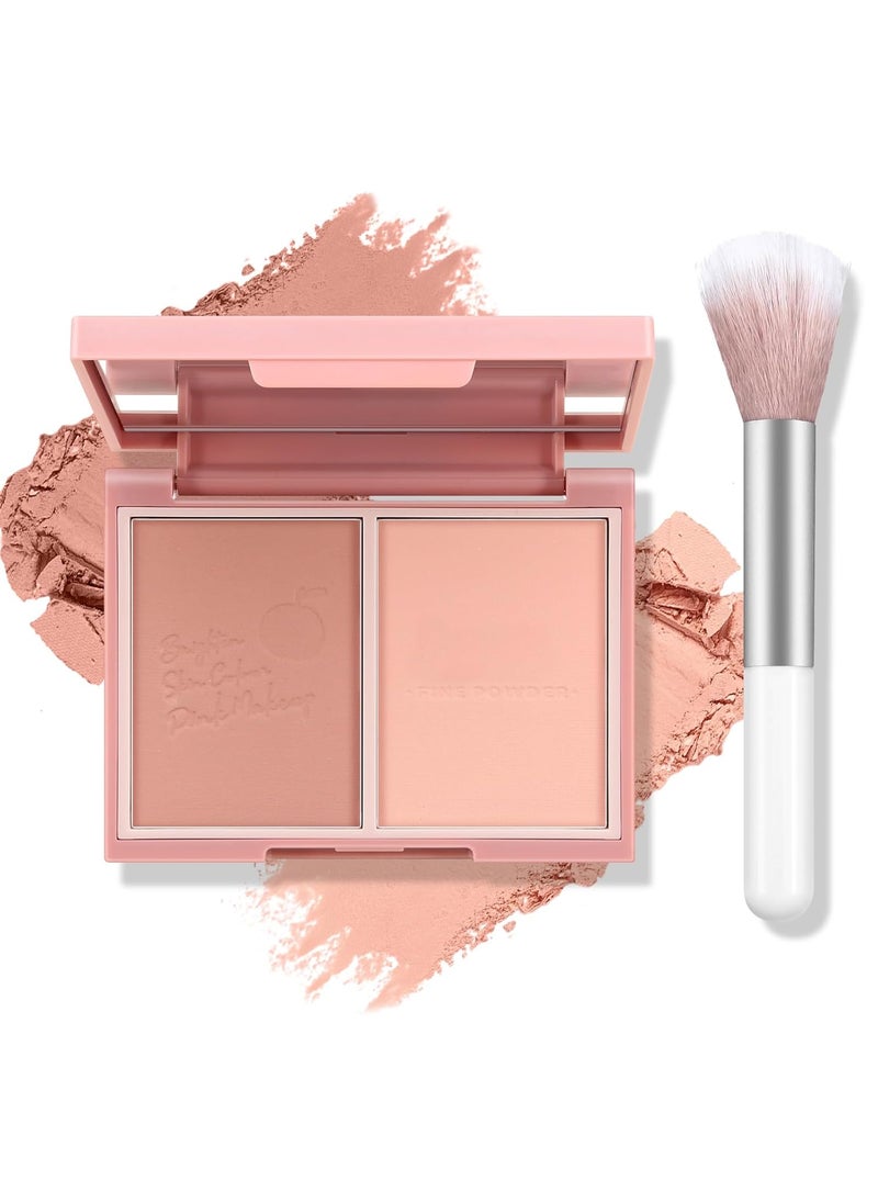 Boobeen Highlighter Contour Makeup Palette Face Matte Bronzer Powder Compact Contouring Blush for Cheeks Natural Long Lasting with Brush