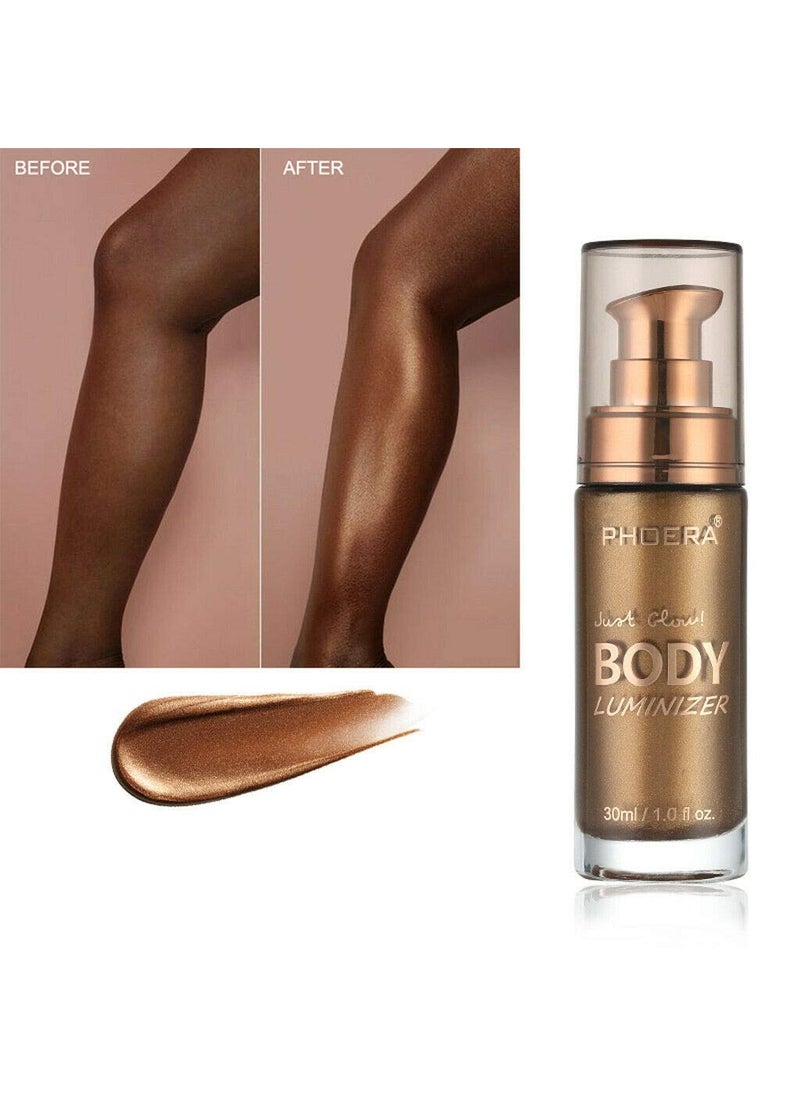 PHOERA Liquid IlluminatorShimmer Body OilBody Highlighter Makeup Smooth Shimmer Glow Liquid Foundation for Face and Body 30ml103 Glistening Bronze