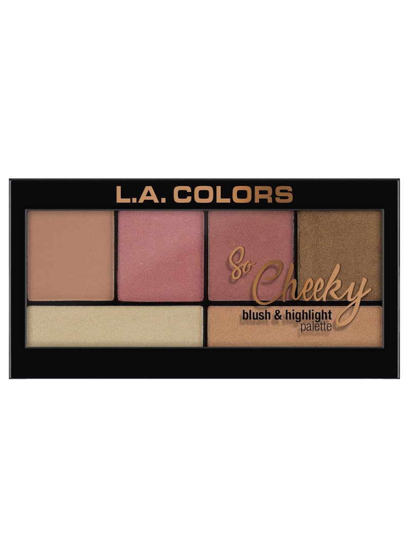 LA COLORS So Cheeky Blush and Highlight Palette Peaches and Cream C30462