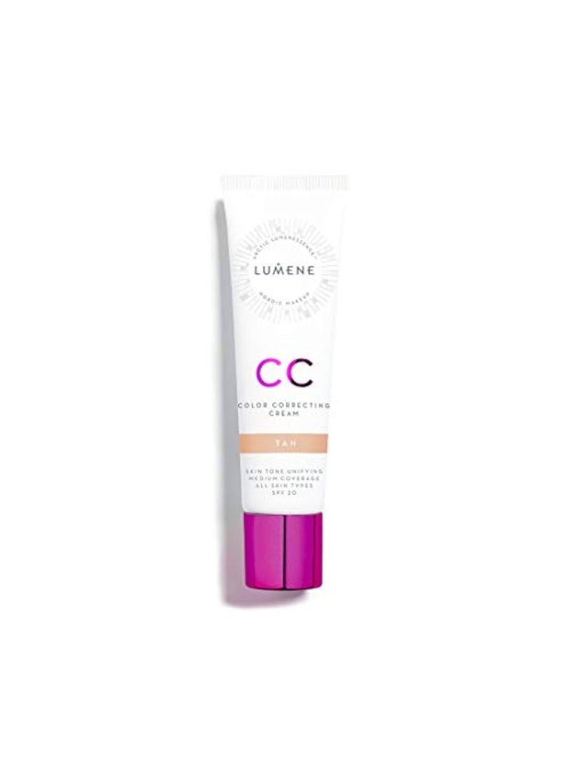 Lumene CC Color Correcting Cream  Tan  infused with Pure Arctic Spring Water  6 in 1 Medium Coverage for all Skin Types SPF 2030 ml  10 FlOz
