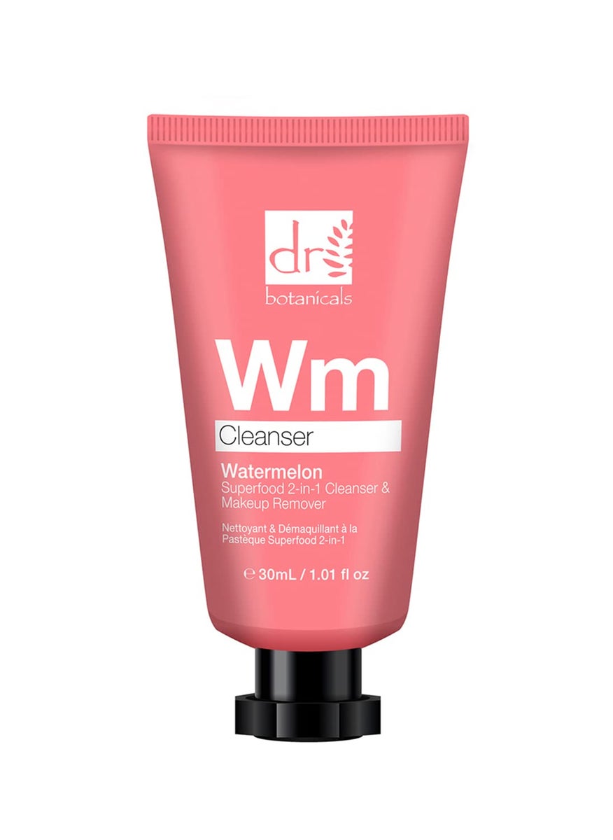 Dr Botanicals Natural Superfood 2 in 1 Facial Cleanser  Makeup Remover with Watermelon Seed Oil Omega Acids for Dry Oily Skin  Removes impurities Recharges Face for a Glowing Look 101 Fl Oz