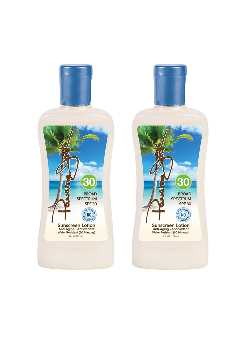Panama Jack Sunscreen Suntan Lotion  SPF 30 Broad Spectrum UVAUVB Protection PABA Paraben Gluten  Cruelty Free 6 FL OZ Pack of 2