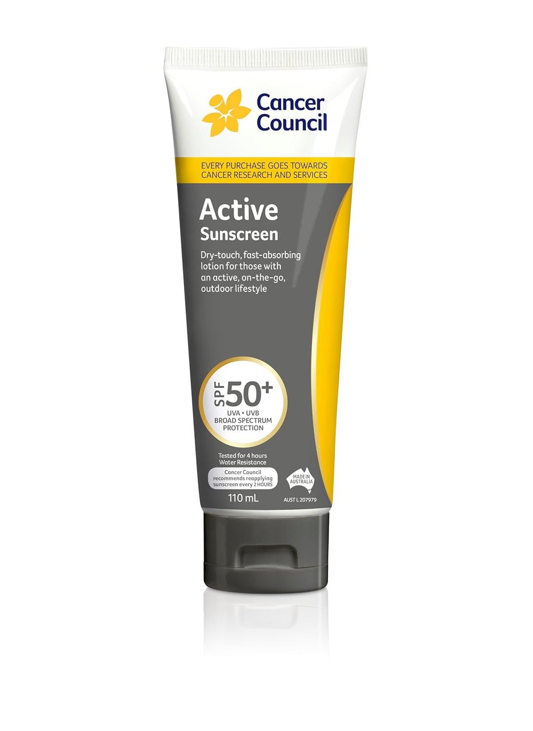 Cancer Council SPF 50 Active 110ml Tube