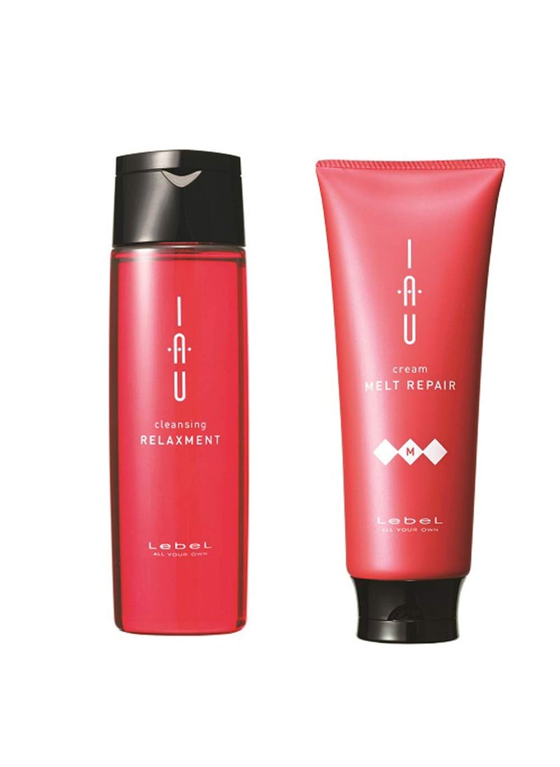 Lebel IAU Cleansing Relaxment Hair Shampoo 200ml  Lebel IAU Melt Repair Hair Treatment 200ml Set