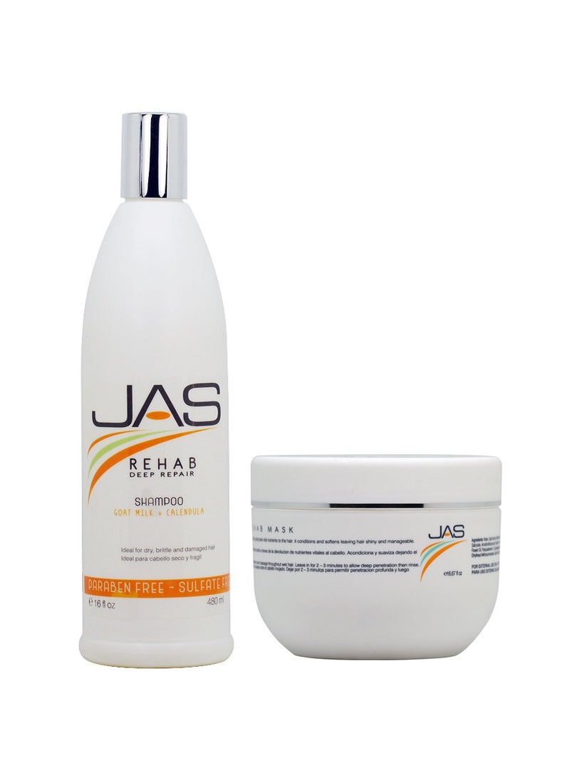 JAS Rehab Deep Repair Shampoo  Mask 16oz