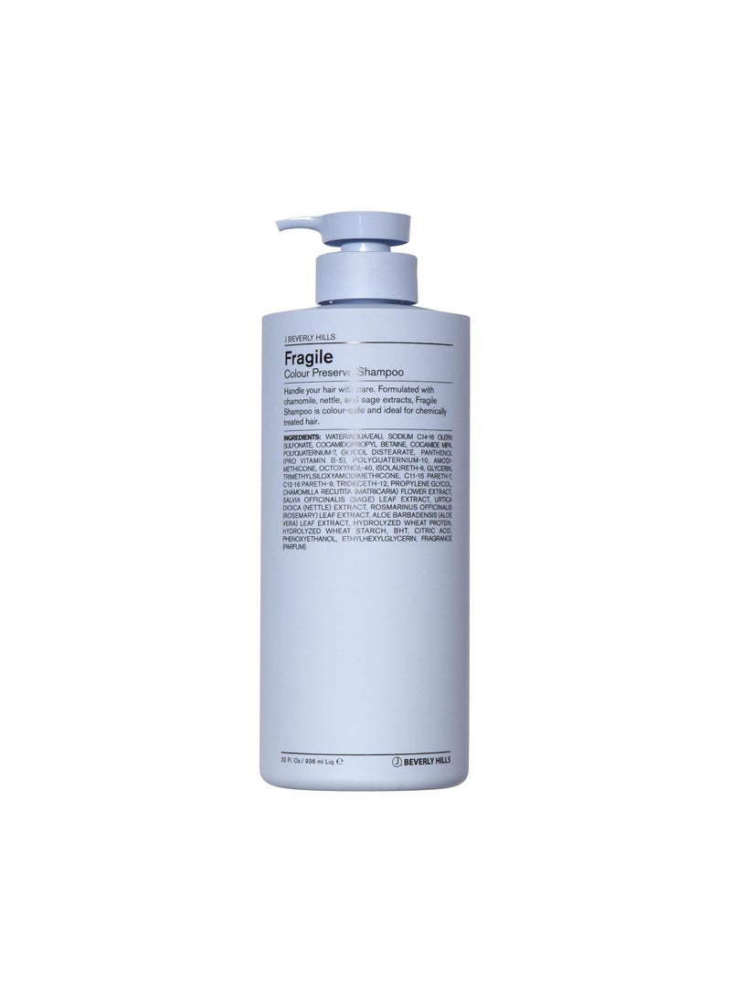 J Beverly Hills Blue Fragile Colour Preserve Shampoo with Sage Oil to Brighten Color 3 Oz 12 Oz 32 Oz