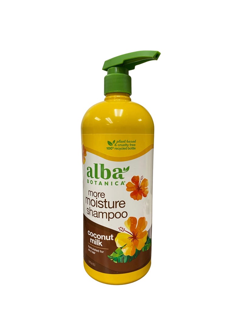 Alba Botanica More Moisture Shampoo Coconut Milk 34 Oz