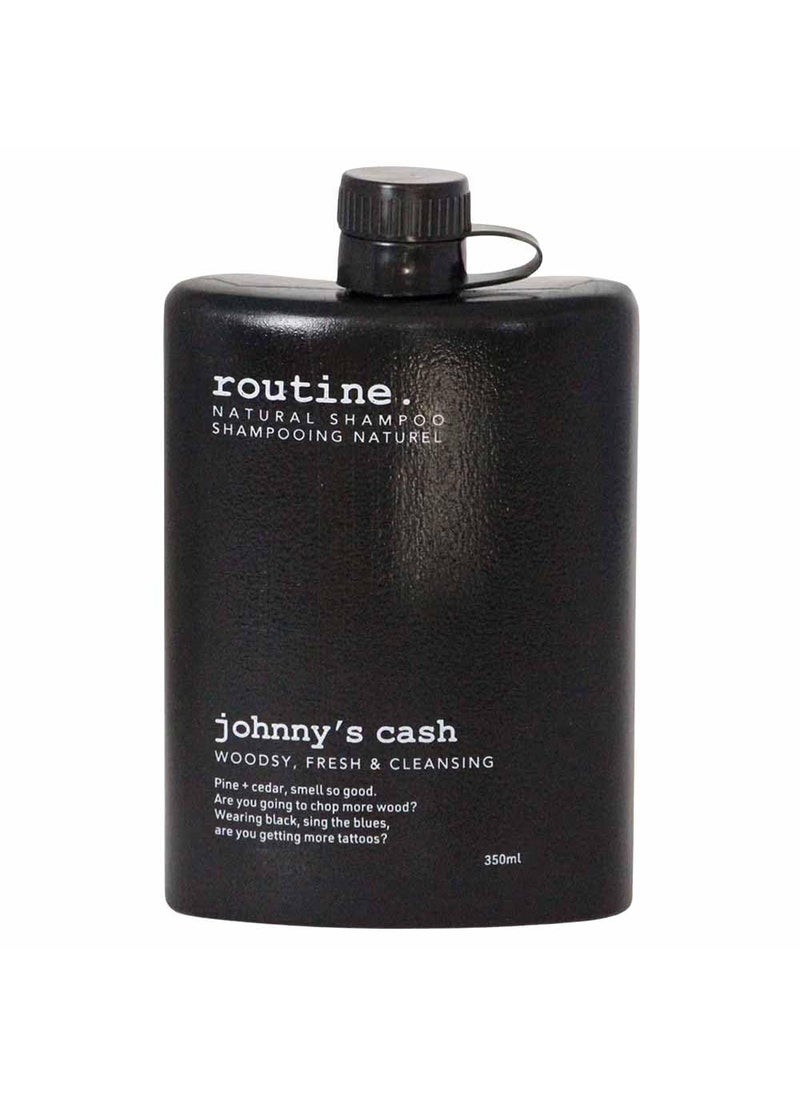 Routine  Johnnys Cash 350ml Natural Shampoo Cedarwood Pine  Bergamot Color Safe  Botanicals  Vegan  Refillable no SLS or Parabens  No Synthetic Fragrance