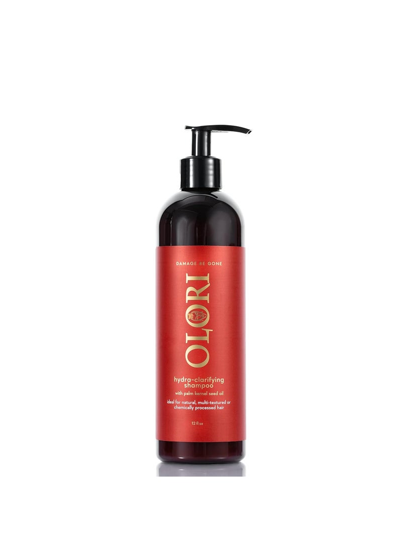 Olori Hydrating Clarifying Shampoo for Buildup and Dry Damaged Hair with African Palm Kernel Seed Oil Batana Oil  Cleanses Hydrates and Strengthens Weak Brittle Hair  Sulfate Free  12 oz Bottle