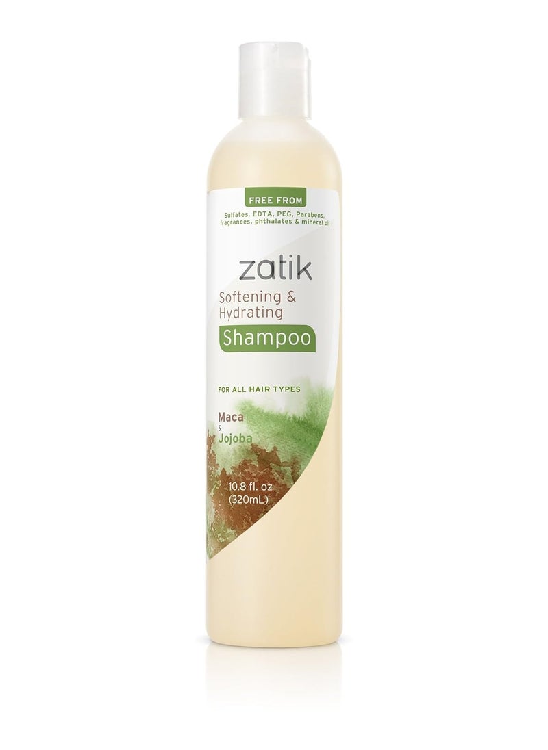 Zatik Naturals  Softening and Hydrating Shampoo with Maca and Jojoba for all Hair Vegan Biodegradable pH Balanced Free From Sulfates EDTA PEG fragrances  mineral oil  108 fl oz 320 ml