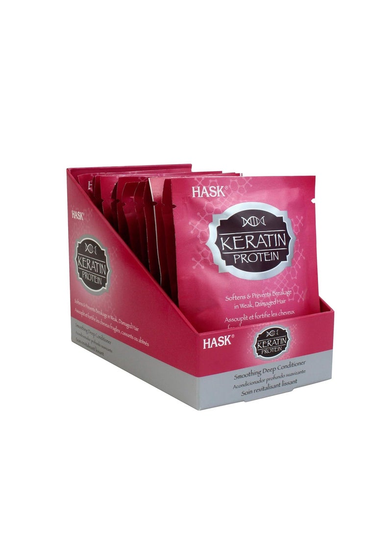 HASK Keratin Smoothing Deep Conditioner Treatments for all hair types color safe glutenfree sulfatefree parabenfree  Pack of 12