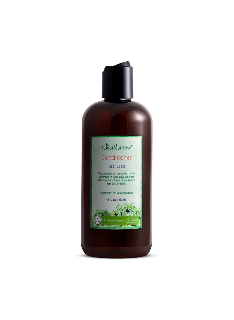 Just Nutritive Clear Scalp Dandruff Conditioner  Best Conditioner for Flake Less Hair  Natural Anti Dandruff Conditioner  Relieves A Dry And Flaky Scalp 16 Fl Oz