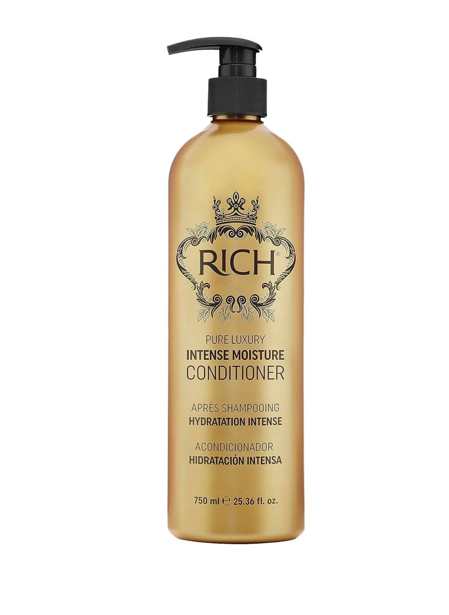 RICH Pure Luxury Intense Moisture Conditioner for Damaged  Dry Hair  Moisturizing  Smoothing Antifrizz Prevents Split Ends  Marula Oil  Cherry Blossom Extract  2536 oz