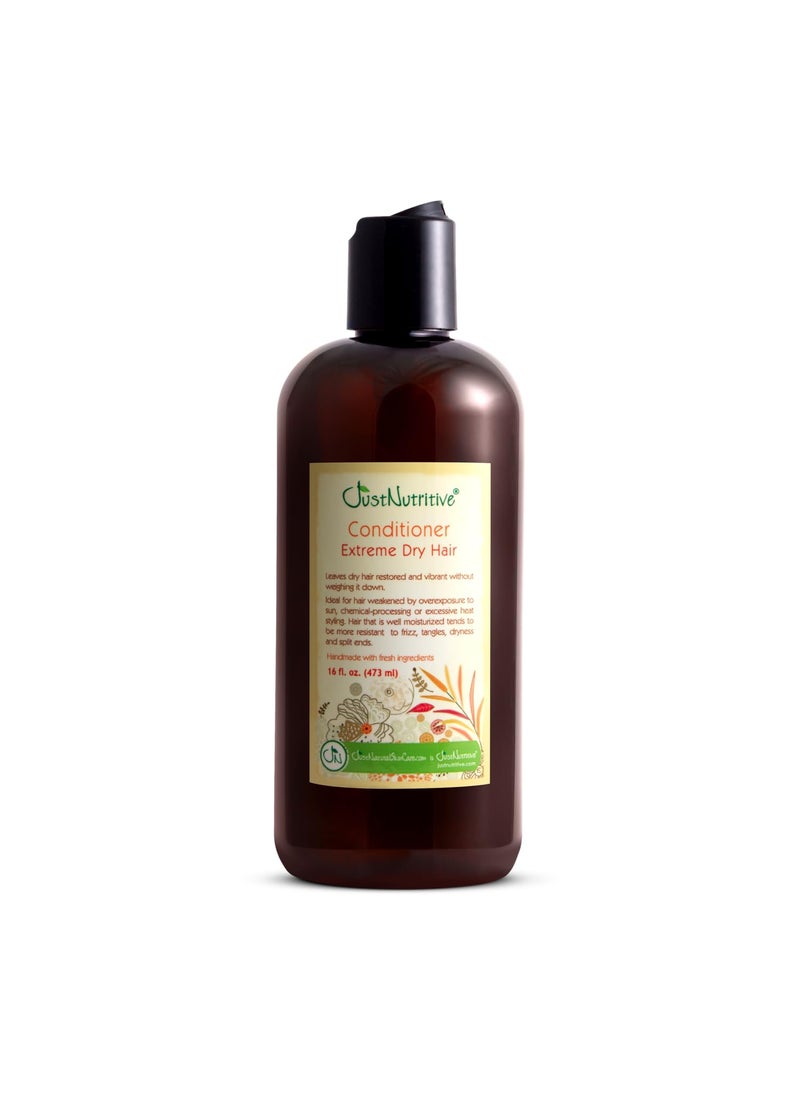 Just Nutritive Extreme Dry Hair Conditioner  Natural Care for All Hair Types  Restoring Cleanser for Extremely Dry and Damaged Hair  Hydrating Treatment for Men and Women 16 Fl Oz