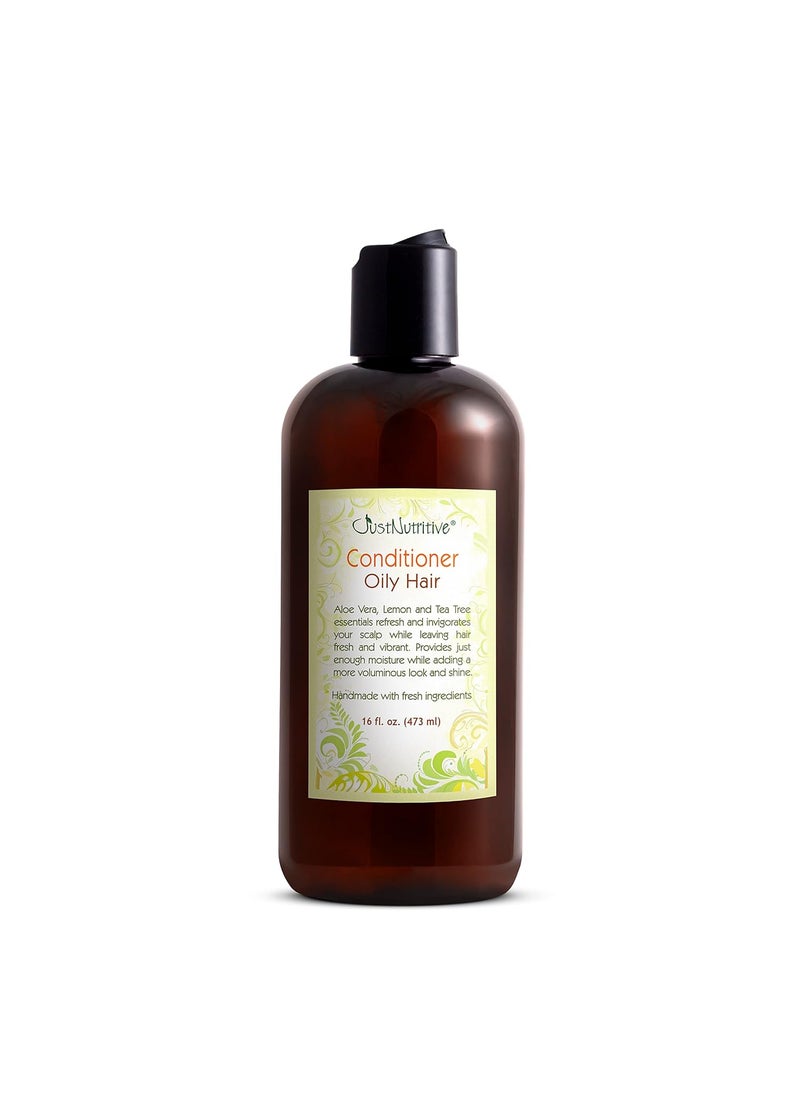 Just Nutritive Oily Hair Conditioner  Oily Hair Treatment  Nutrient Rich Tea Tree Conditioner for Men and Women  Best Conditioner for Oily Hair  Natural Cleansing Conditioner 16 Fl Oz