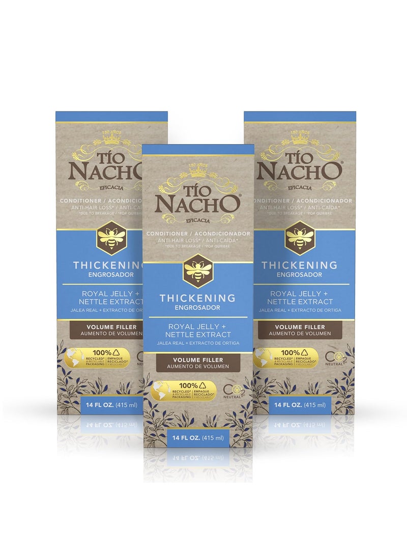 Tio Nacho Anti Hair Loss Thickening Volume Filler Conditioner with Royal Jelly  Rosemary Volumizing and BodyBoosting Hair Care 14 Fluid Ounces Pack of 3