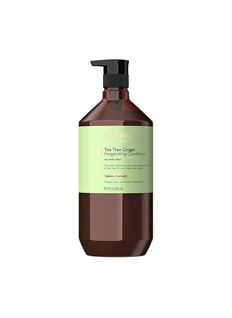Theorie Tea Tree  Ginger Invigorating Conditioner  Stimulate and Renew  For All Hair Types  Made from Natural Ingredients  Protects Color and Keratin Treated Hair 800ml