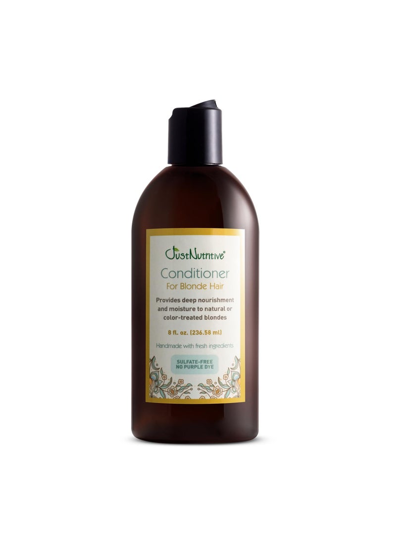 Just Nutritive Conditioner for Blonde Natural  ColorTreated Hair Brassy Tones Neutralizer No Purple Dye Deep Nourishment Silicone Free Phthalate Free Paraben Free 8 oz Bottle