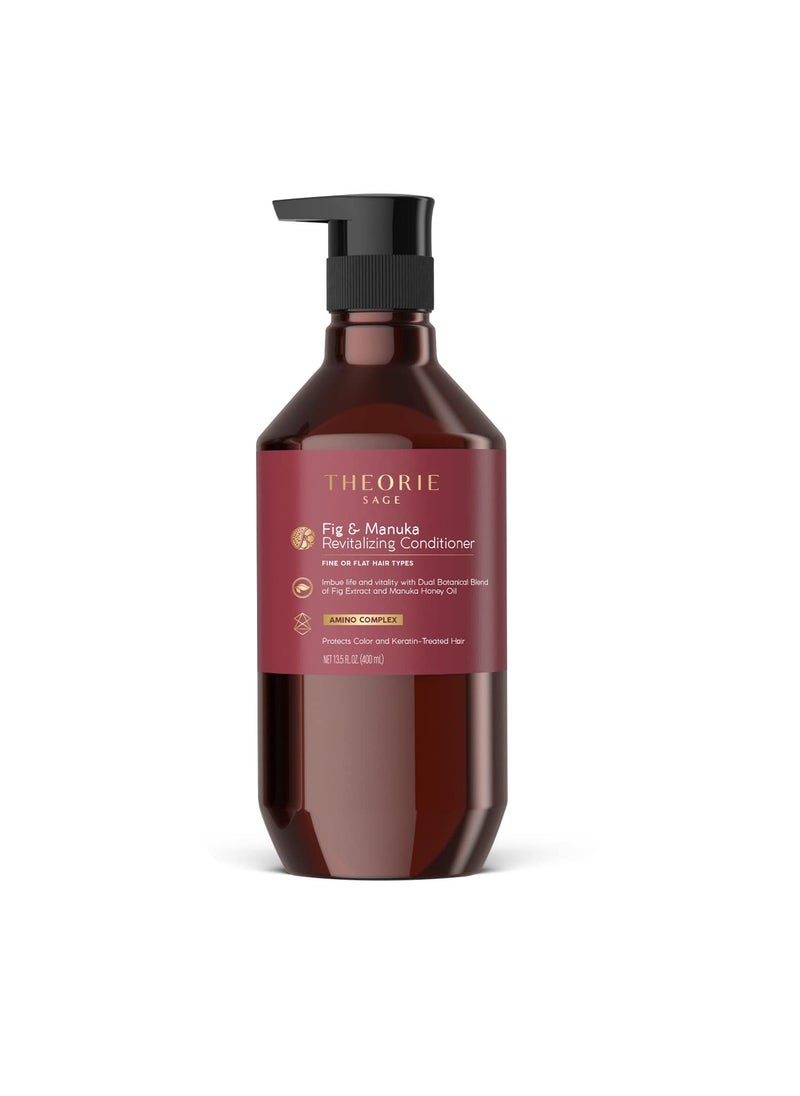 Theorie Fig and Manuka Thickening Conditioner  Amplify  Enliven  Anti Thinning Formula  for Normal to Fine Hair  Protects Color  Keratin Treated Hair Pump Bottle 400mL