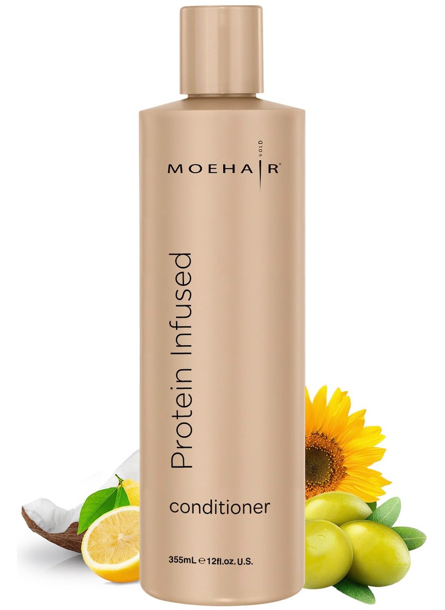 MOEHAIR Protein Infused Conditioner  Protein Hair Treatment  Repairs Damaged Hair  Hydrates Hair  Controls Frizz  Adds Shine  Luster  Sulfate  ParabenFree Hair Conditioner 12 Fl Oz