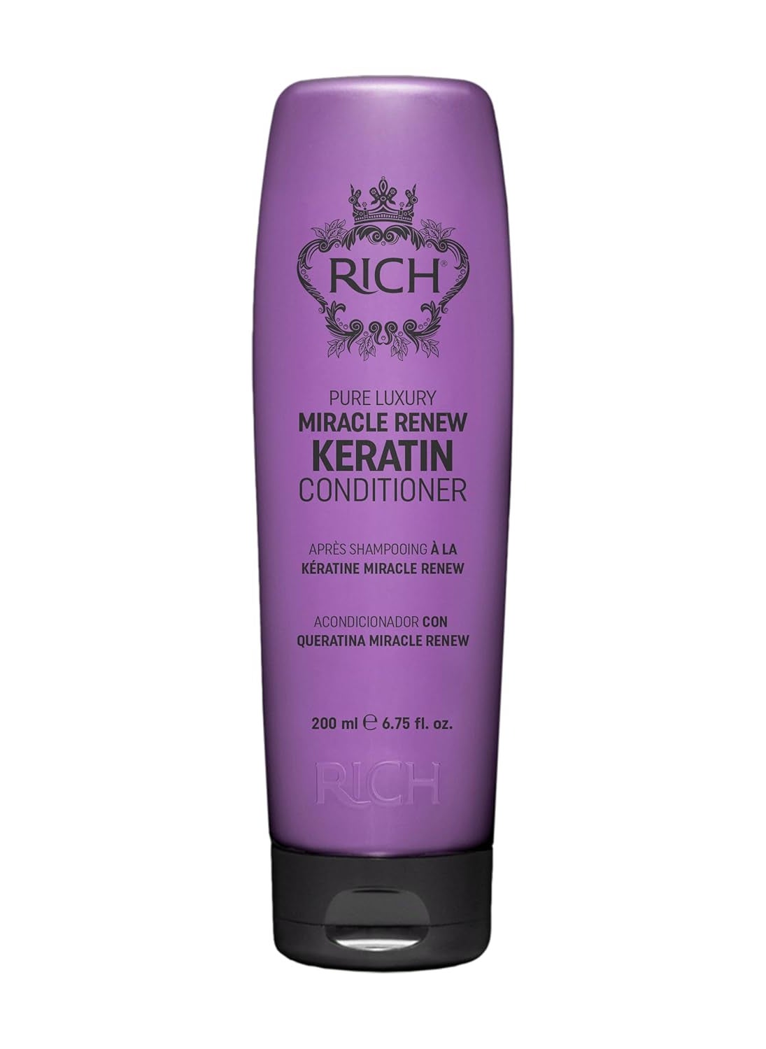 RICH Pure Luxury Miracle Renew Keratin Conditioner  Conditioner for Damaged Hair  Split Ends  Argan Oil Algae  Red Grape Extract  675 Oz