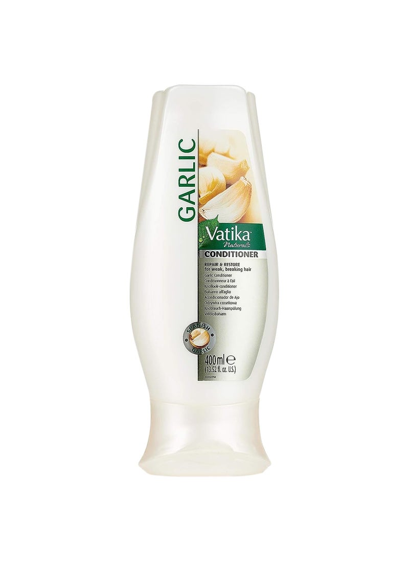 Dabur Vatika Naturals Conditioner Natural Moisturizing Hair Conditioner for Women with All Hair Types  Long Curly Dry or ColorTreated Hair  Scalp Hydrating Moisturizer 400ml Bottle Garlic
