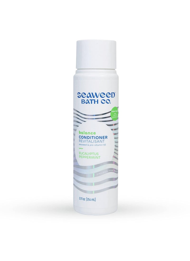 Seaweed Bath Co Balance Conditioner Eucalyptus Peppermint Scent 12 Ounce Sustainably Harvested Seaweed Pro Vitamin B5 For Normal to Oily Hair