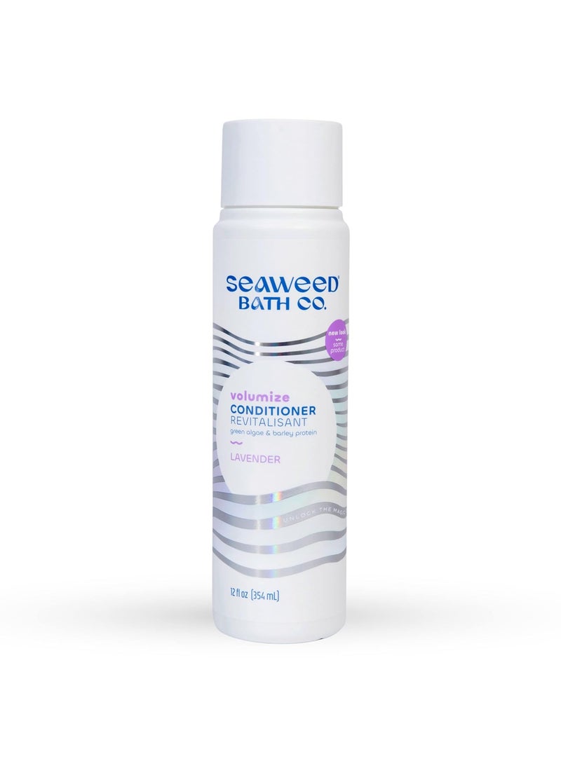 Seaweed Bath Co Volumize Conditioner Lavender Scent 12 Ounce Sustainably Harvested Seaweed Green Algae Barley Protein For Normal to Fine Hair