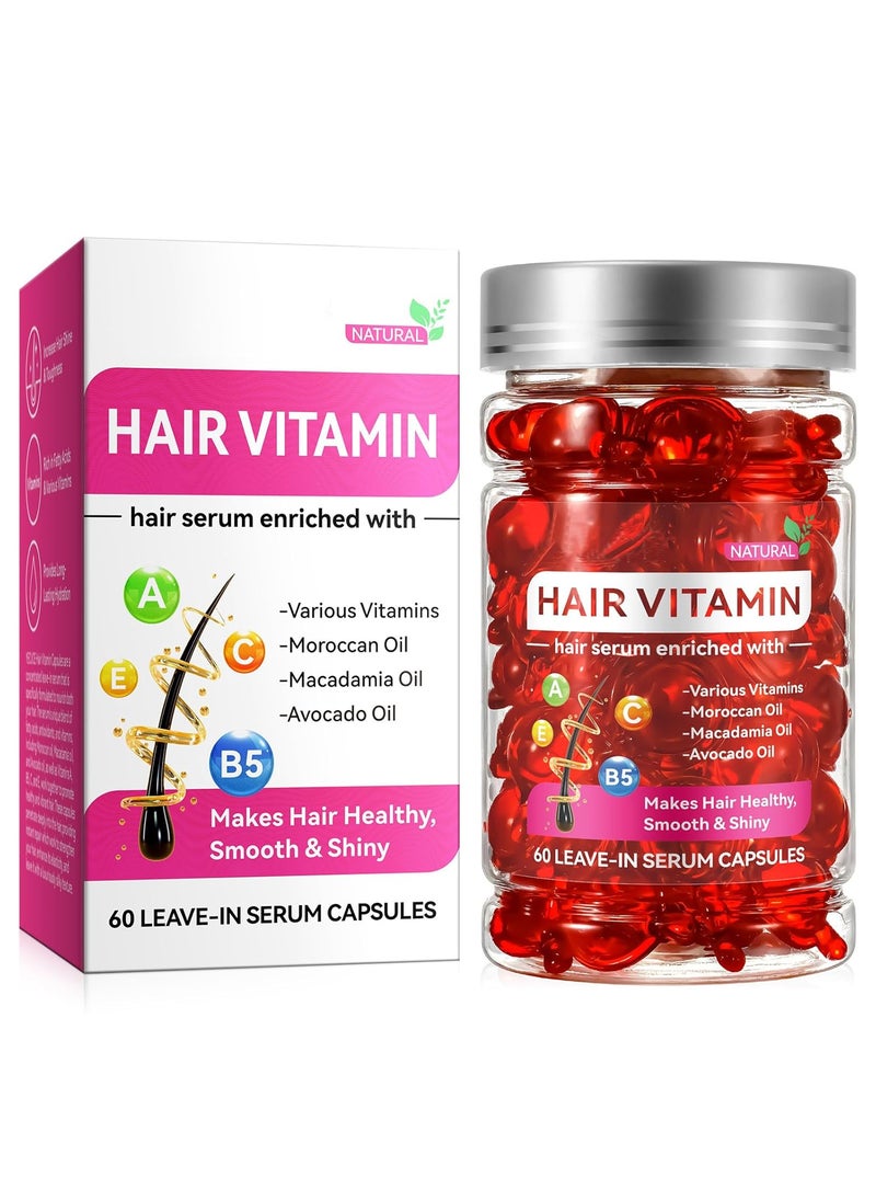 Hair Treatment Serum 60PCS Hair Vitamins Capsule Hair Styling Serum for Frizzy  Dry Hair Styling  Moisturizing Oil Capsules with Avocado Oils Leavein Anti Frizz Conditioner Capsules