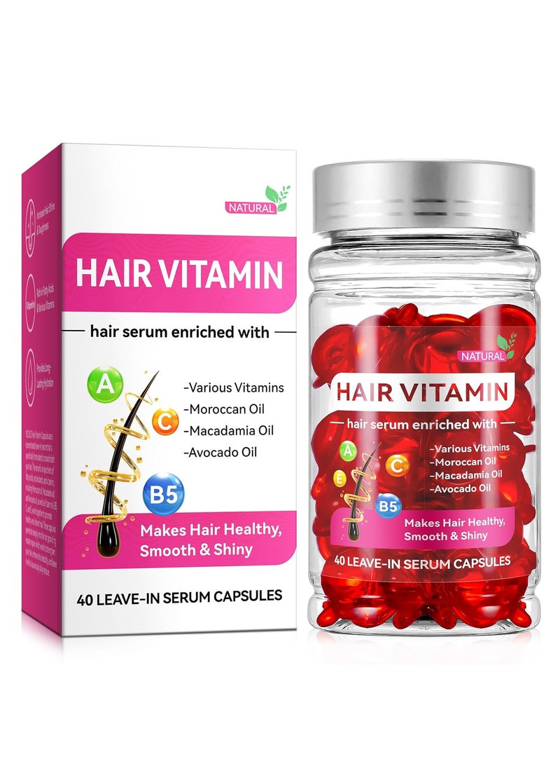 Hair Treatment Serum for Hair Growth Hair Vitamin Serum Oil Capsule Hair Serum Oils Enriched with Vitamins A C E Pro B5  Moroccan Macadamia Avocado