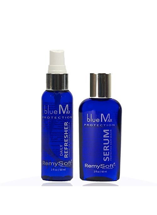 blueMax Daily Refresher  Protective Silicone Serum Set  Safe for Hair Extensions Weaves and Wigs  Salon Formula Leavein Conditioner  Serum