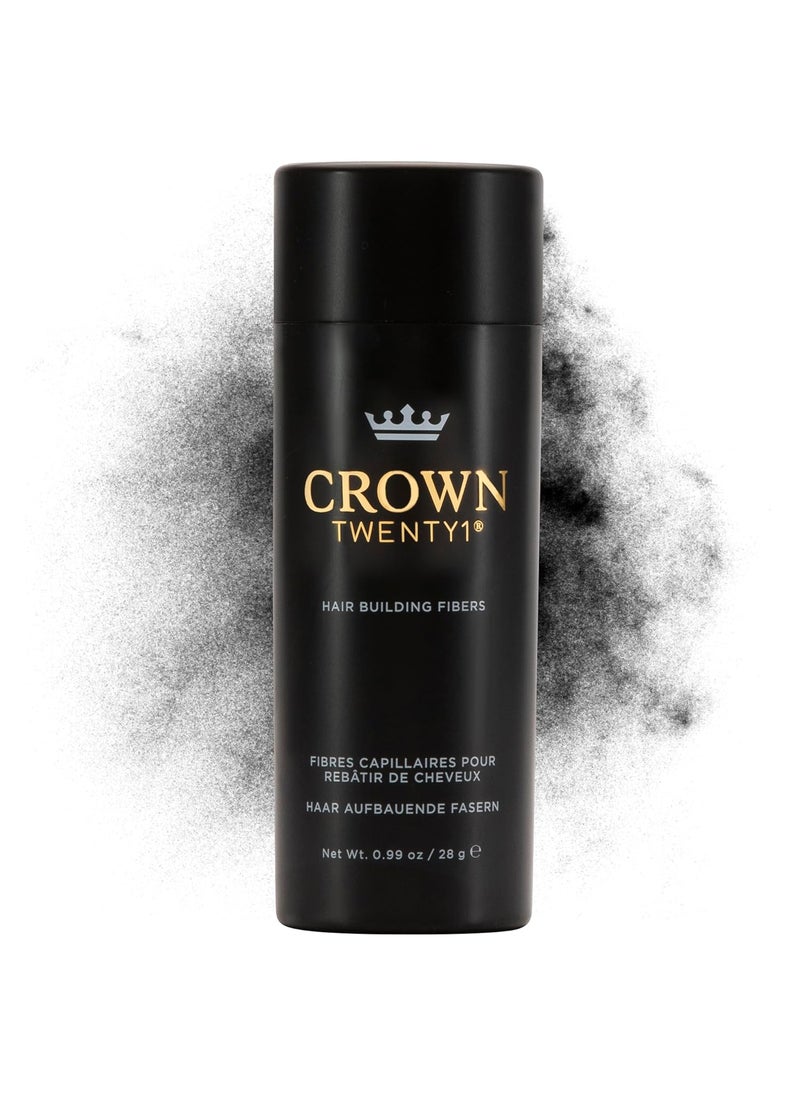 CROWN Hair Building Fibers 28g  Instantly Cover Fine  Thinning Hair for a Thicker Fuller Look  A Natural Keratin Concealer  13 Shades for Men  Women  Black