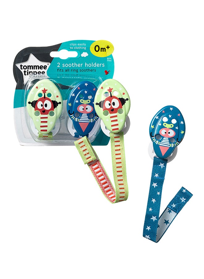 Closer To Nature Soother Holder, 0+ Months, Pack Of 2 - Green/Blue