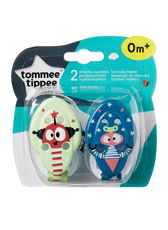 Closer To Nature Soother Holder, 0+ Months, Pack Of 2 - Green/Blue