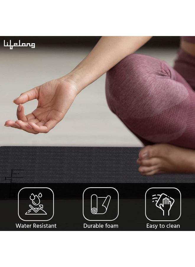 Lifelong Dual Color EVA Material Yoga Mat for Women & Men|6mm Anti-Slip Yoga Mat for Gym Workout Exercise Mat for Home Gym|Yoga Exercise (6 Months Manufacturer's Warranty, LLYM223, Black & Orange)