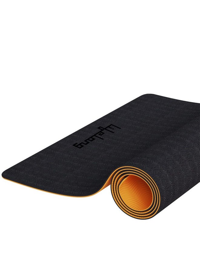 Lifelong Dual Color EVA Material Yoga Mat for Women & Men|6mm Anti-Slip Yoga Mat for Gym Workout Exercise Mat for Home Gym|Yoga Exercise (6 Months Manufacturer's Warranty, LLYM223, Black & Orange)