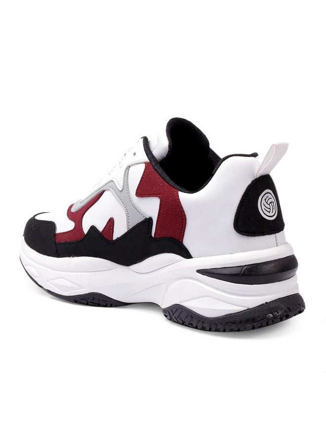 Bacca Bucci® Spark Running Shoes/Trainers for Men for Gyming, Cross Training, Heavy Weight Lifting, Cross-fit with Natural Rubber & Eva Sole and Breathable Upper- White, Size UK9
