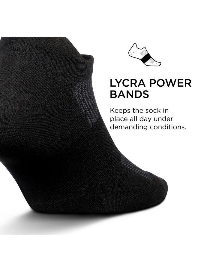 Feetures High Performance Max Cushion Ankle Sock - No Show Socks for Women & Men with Heel Tab - Black, M (3 Pair)