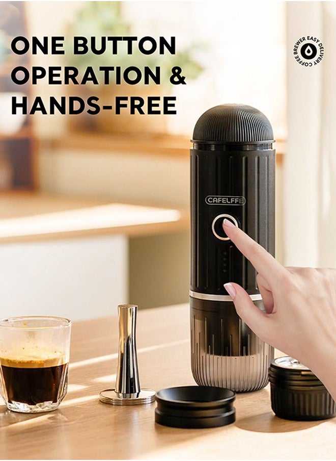 2in1 Portable Car Coffee Maker With 7500mAh For Travel Camping And Home Black