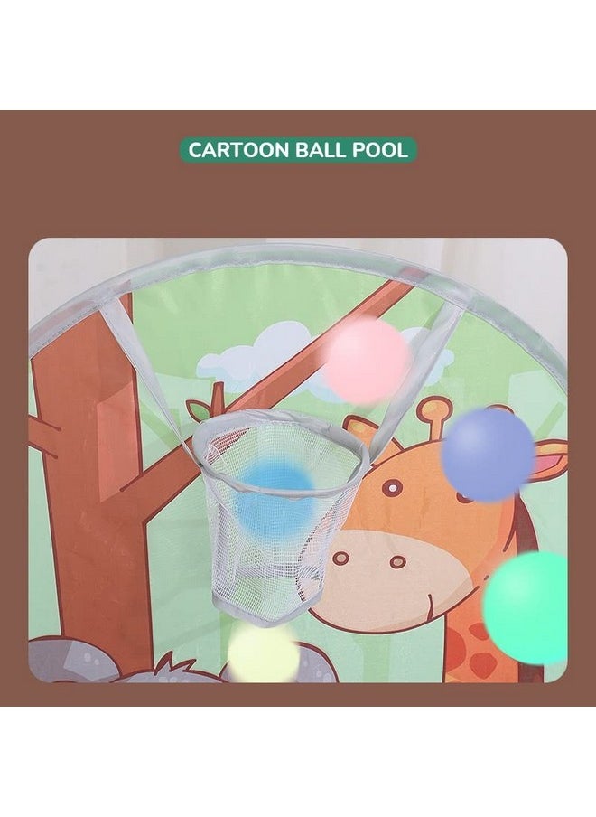 BabyGo Kids Jungle Basketball Pool for Kids Play Tent House for 2+ Year Old Girls and Boys (Green)