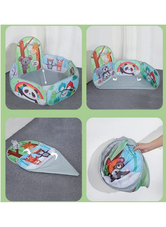 BabyGo Kids Jungle Basketball Pool for Kids Play Tent House for 2+ Year Old Girls and Boys (Green)