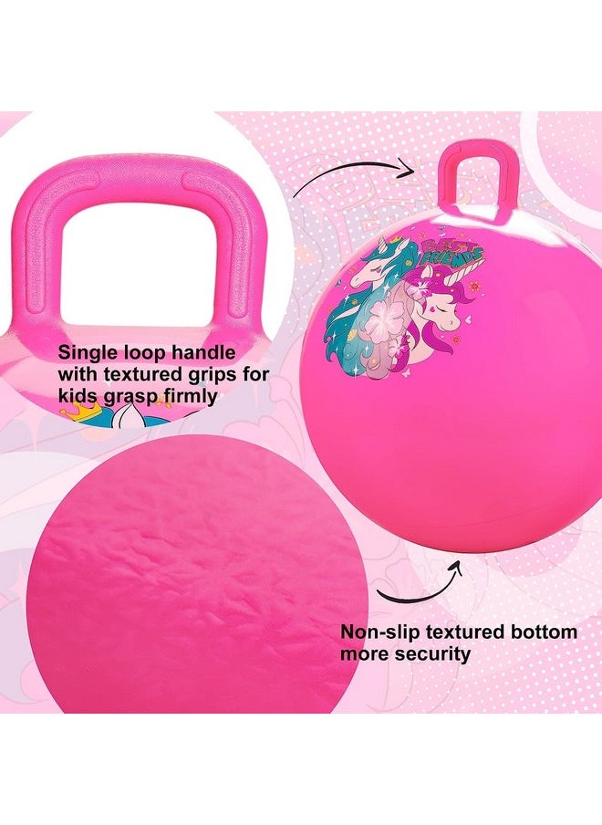 Sisliya Children's Hopper Ball Jumping Bouncy Ball Inflatable Gymnastics Ball Outdoor Season Racing Fitness Accessories for Nursery Children (65 cm) (Pink)