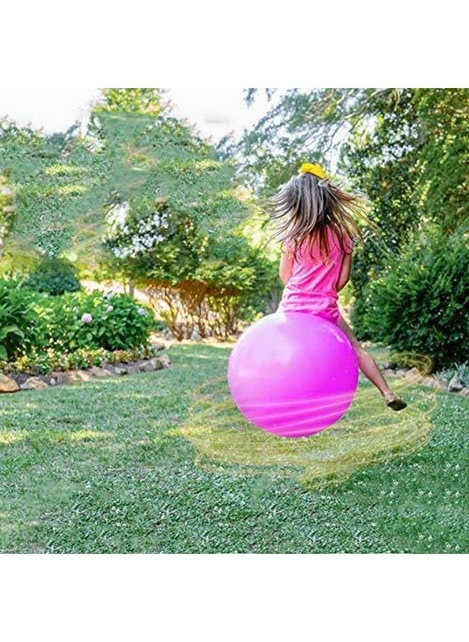 Sisliya Children's Hopper Ball Jumping Bouncy Ball Inflatable Gymnastics Ball Outdoor Season Racing Fitness Accessories for Nursery Children (65 cm) (Pink)