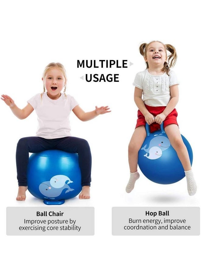 Sisliya Bouncy Ball for Children, Bouncy Ball from 3, 4, 5, 6 Years,Hopper Ball, Jump Ball for Boys, Girls, Toddlers, Garden Game Indoor Outdoor (65 cm) (Blue)
