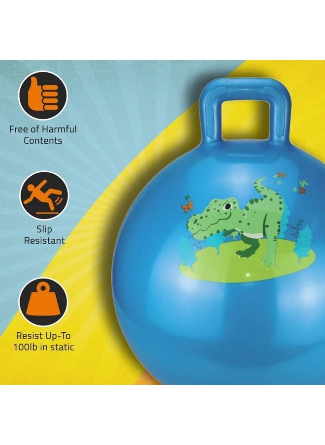 Sisliya Bouncy Ball for Children, Bouncy Ball from 3, 4, 5, 6 Years,Hopper Ball, Jump Ball for Boys, Girls, Toddlers, Garden Game Indoor Outdoor (65 cm) (Blue)
