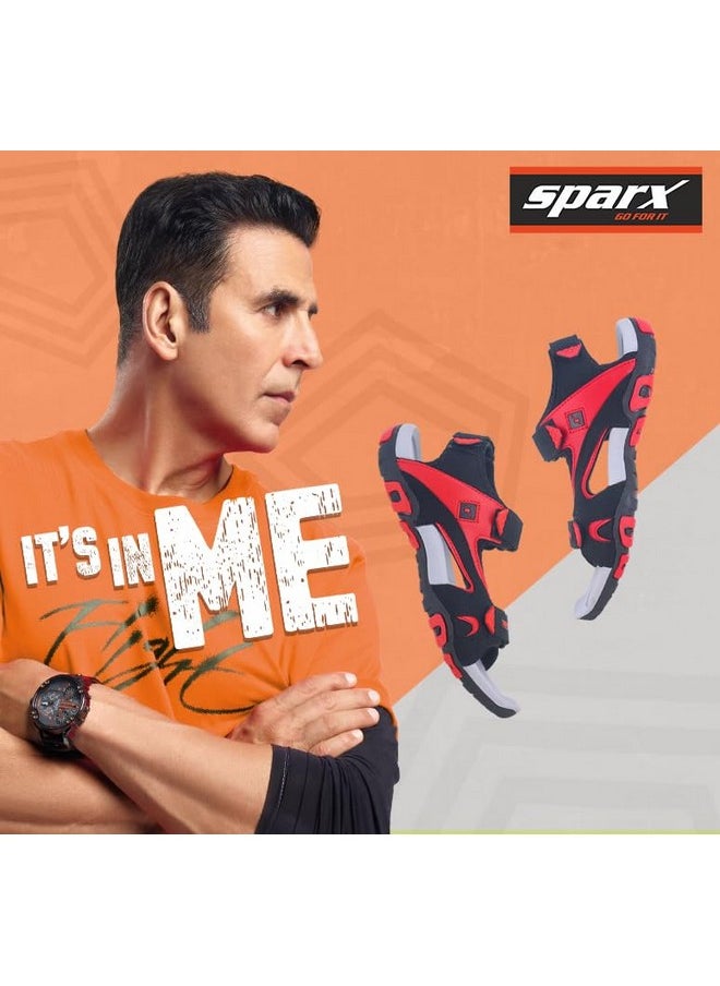 Sparx mens SS 453 | Latest, Daily Use, Stylish Floaters | Red Sport Sandal - 7 UK (SS 453)