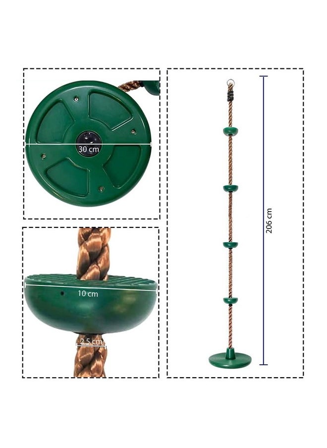 Toy Park Climbing Rope Tree Swing with Platforms and Hanging Disc Swings Seat, Outdoor Backyard Playground Swingset Accessories with 78